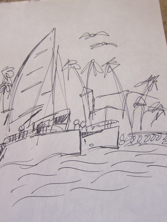 Sharpie sketch of boats | eia0028