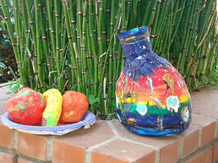 Paper mache fruit and jug | 3da0006