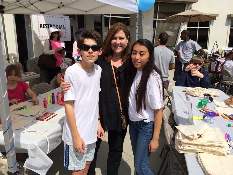 Ethan, Susan Corwin, President of Vista Inspired Teens | and Perla, Ethan's friend from school