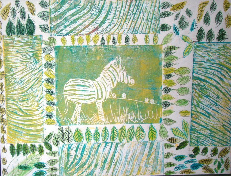 Printmaking of Zebra | anp0030