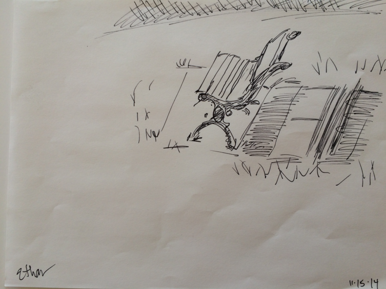 Bench in the Park November 2014 | Sharpie Sketch